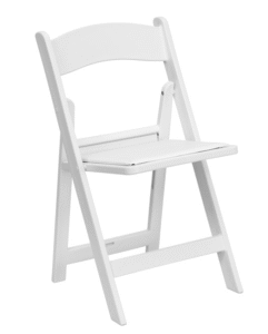 white resin chair