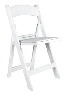 white resin chair